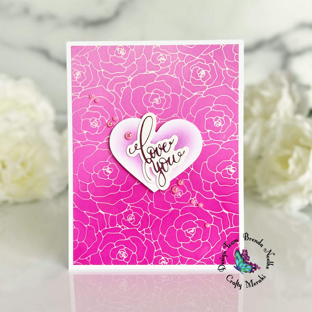Love You with Rosy Life Hot Foil Plate by Brenda