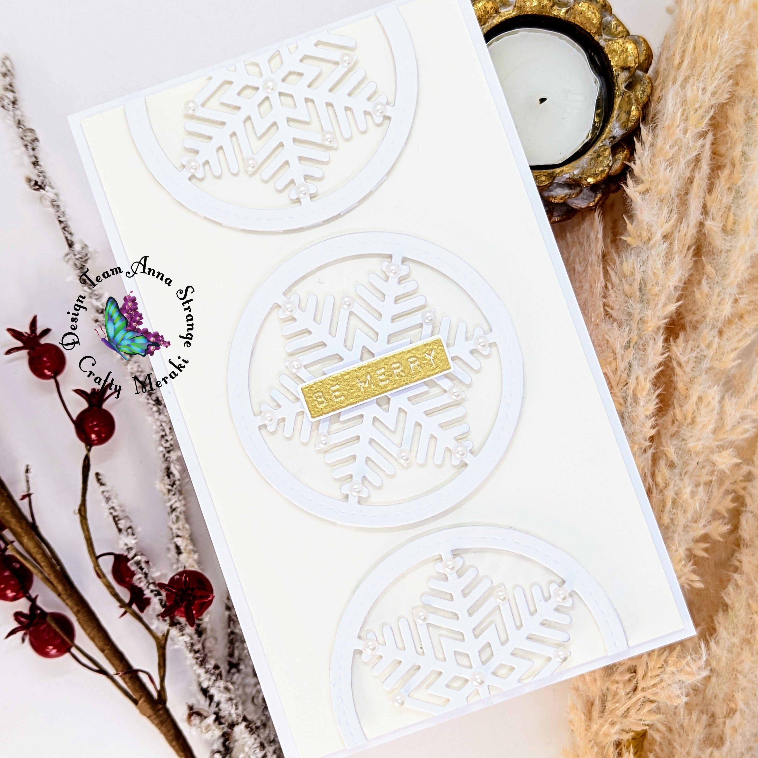 Simple and elegant mini slimline card by Anna
