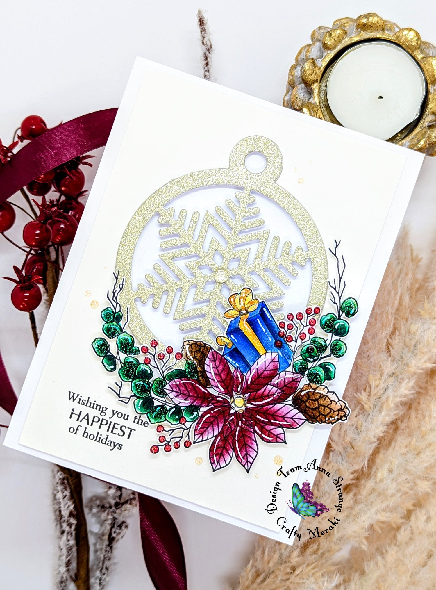 Watercoloured Christmas card by Anna