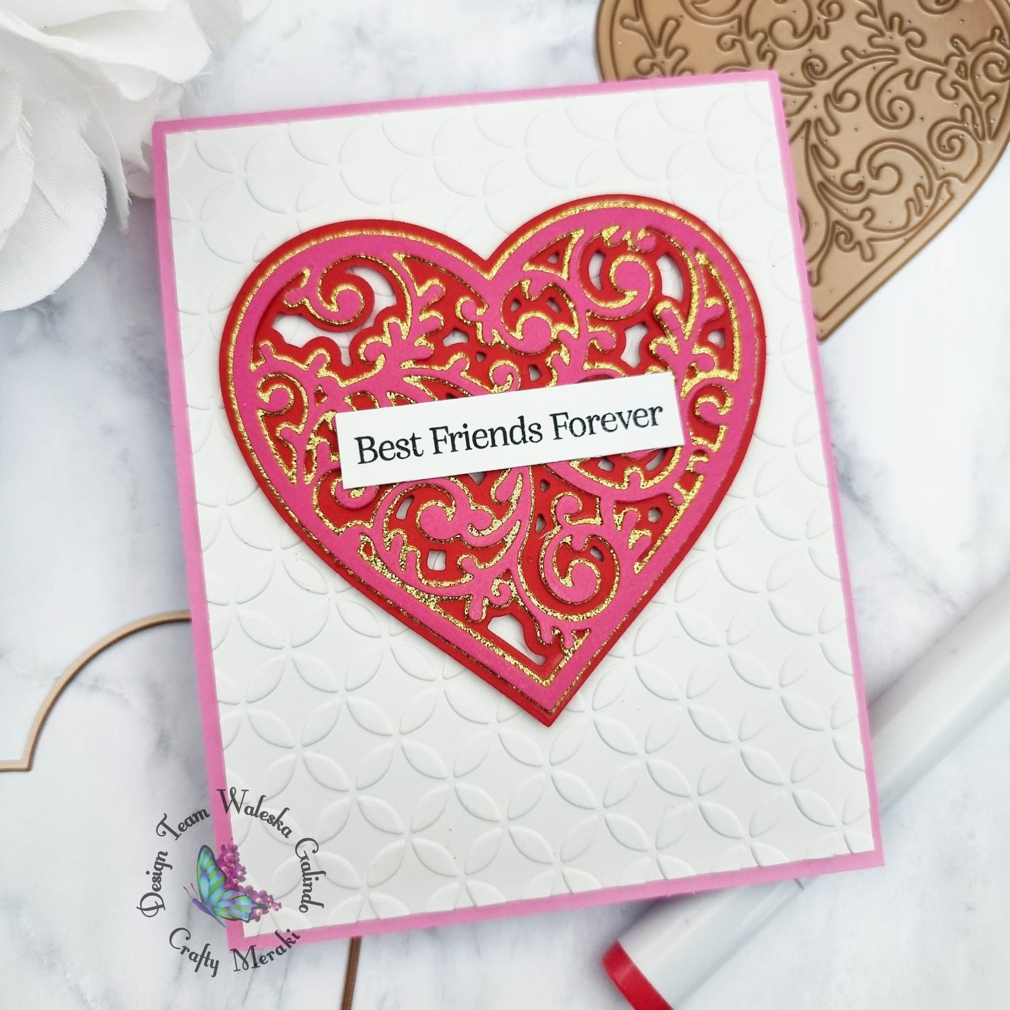 Pink Red and Gold Heart