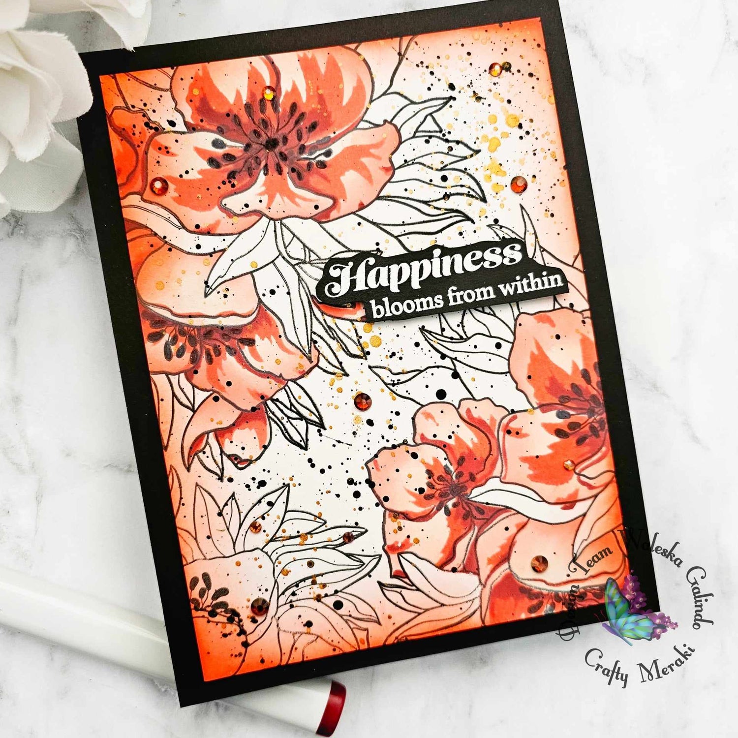 Easy Monotone Card with Stamps and Stencils