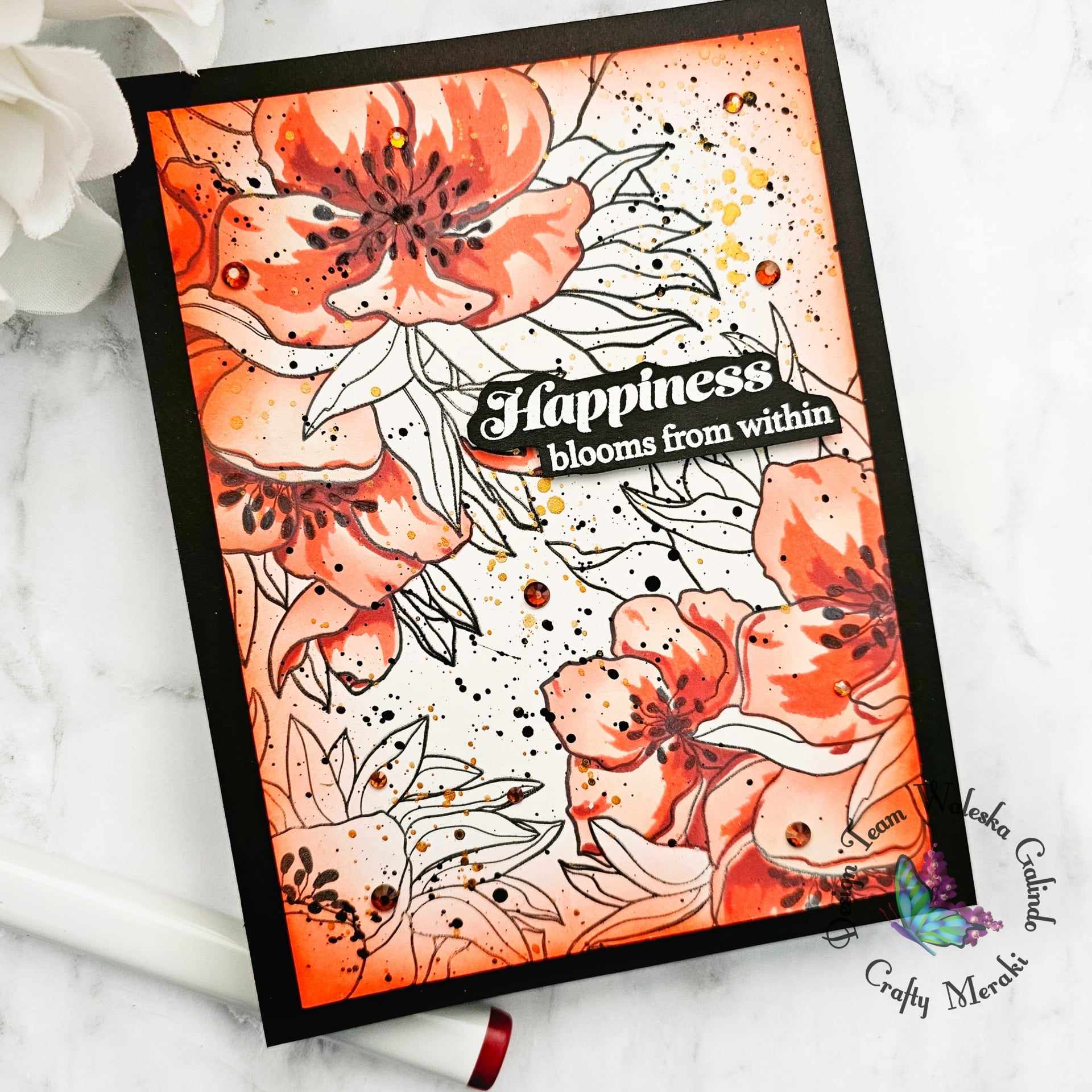 Easy Monotone Card with Stamps and Stencils