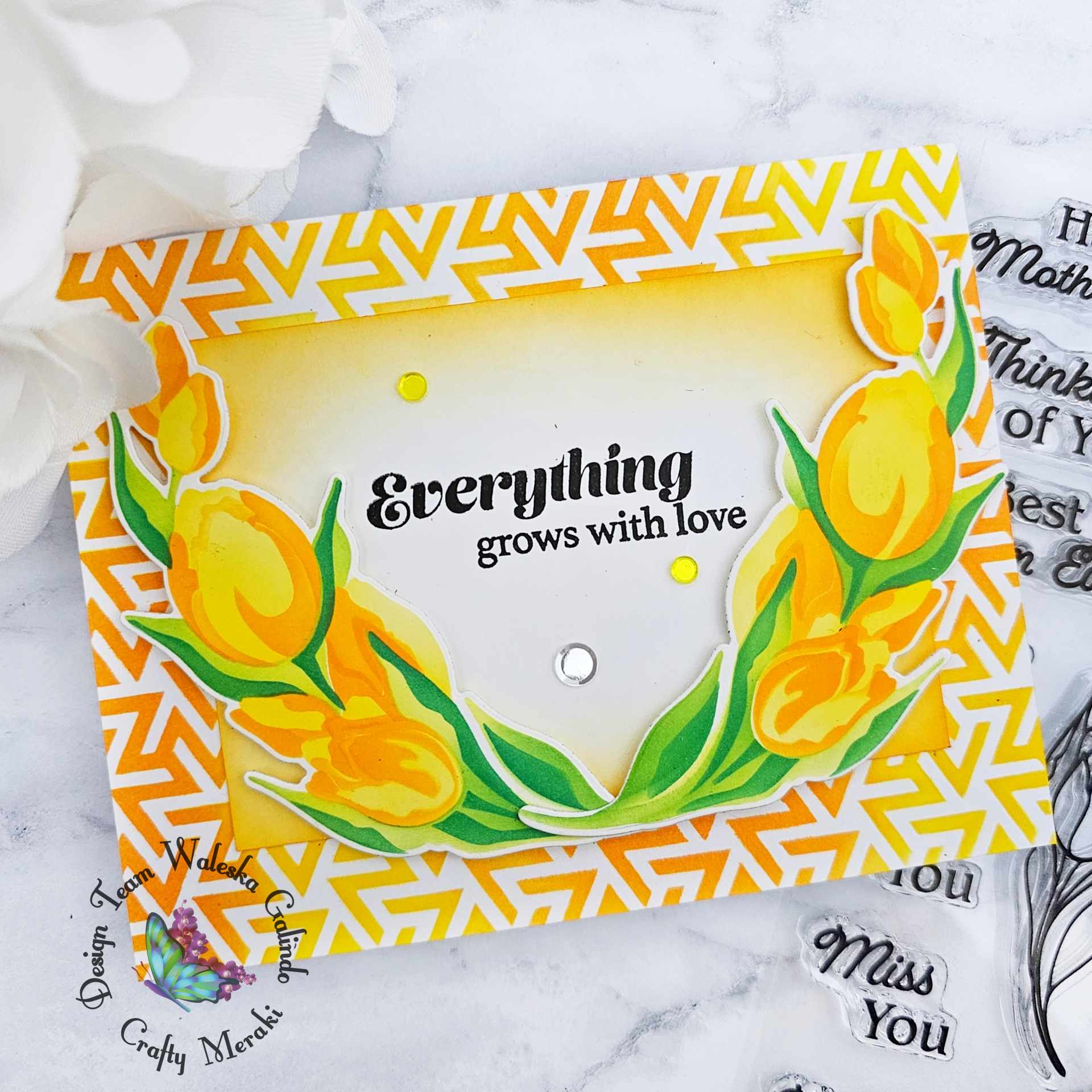 Use only stencils to create a card