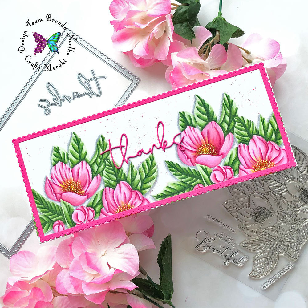 Paeonia Japonica Slimline Thank you card