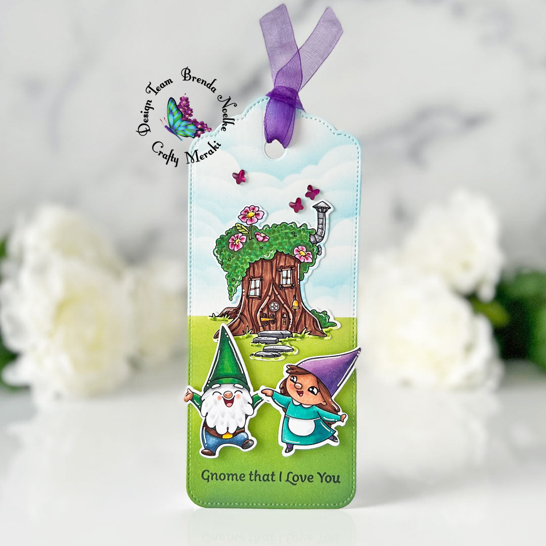 Gnome That I Love You Mini Slimline Tag Card by Brenda