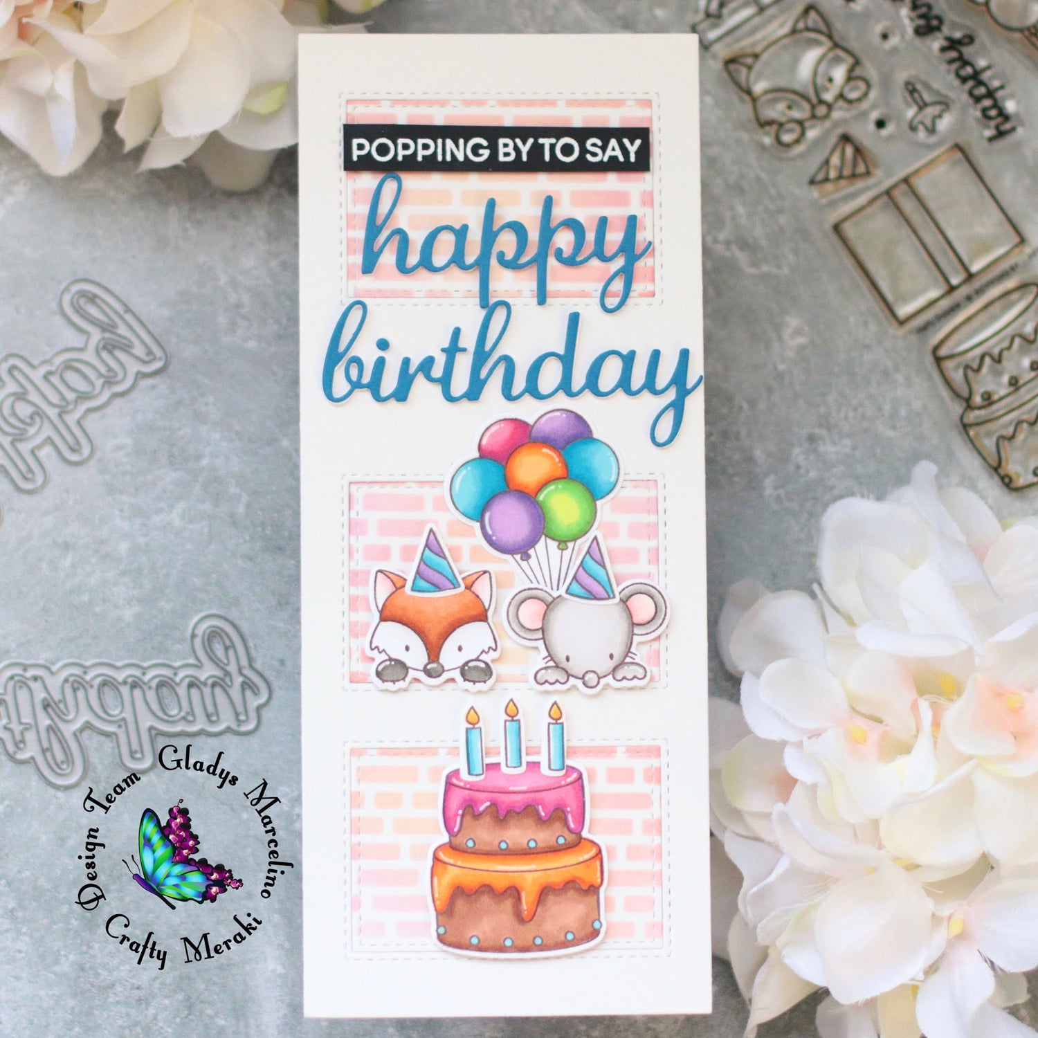 slimline birthday card by Gladys