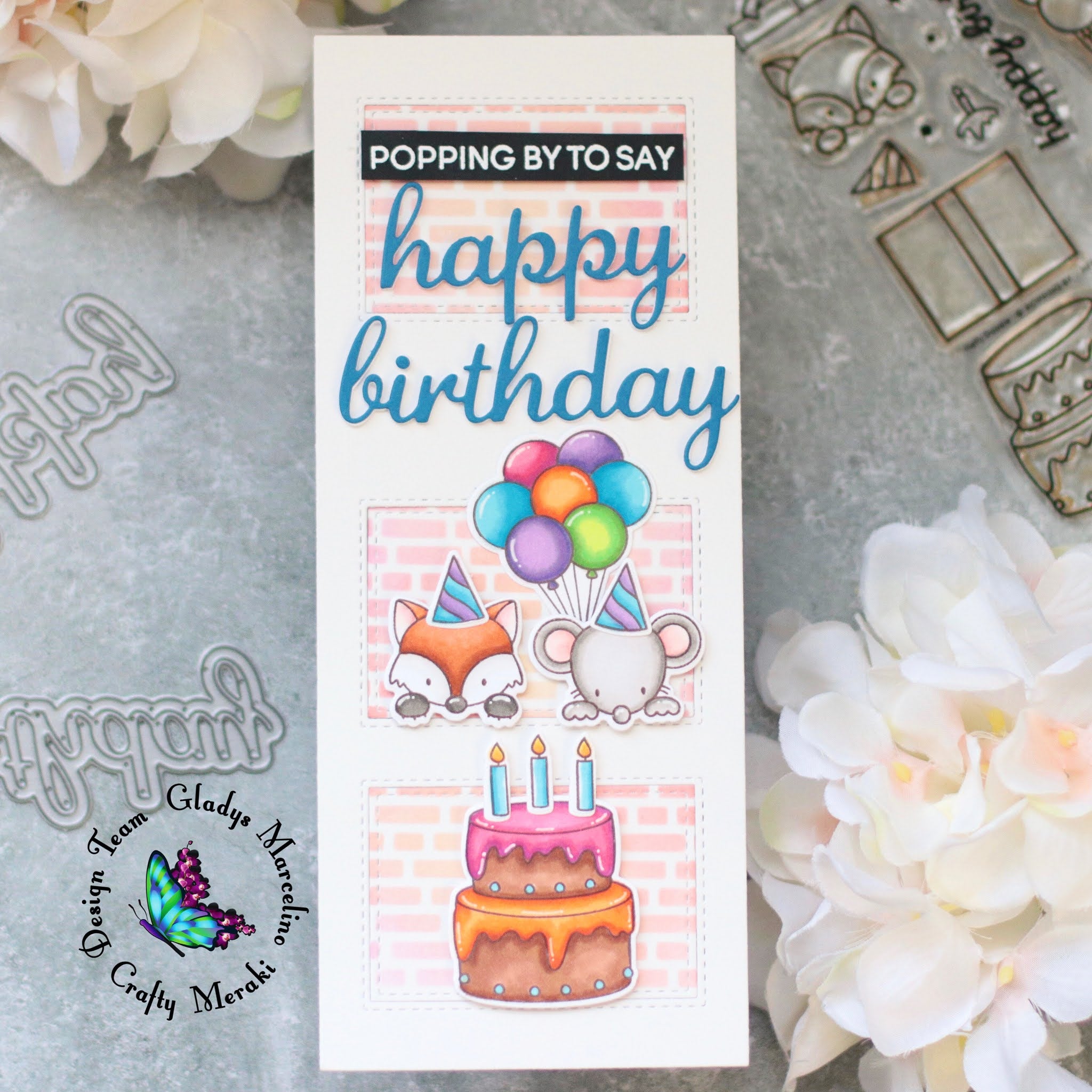 slimline birthday card by Gladys
