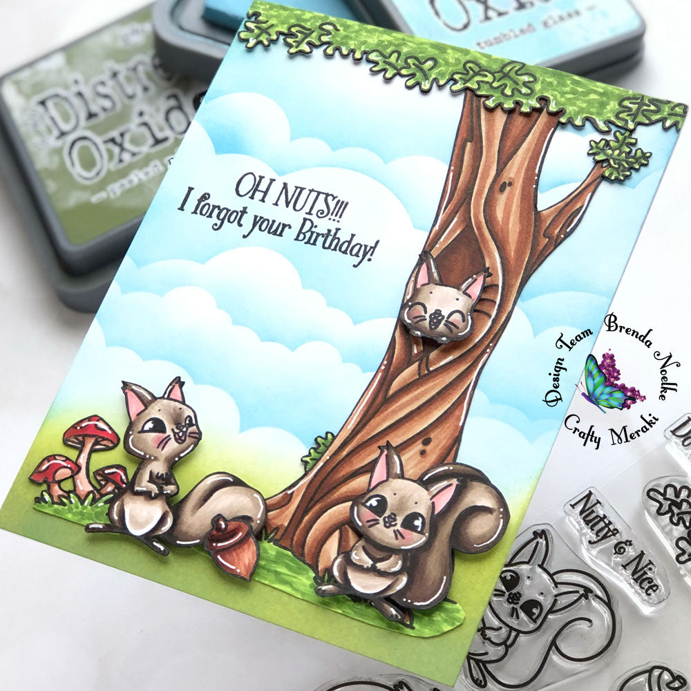 Nutty Friends Belated Birthday Card by Brenda