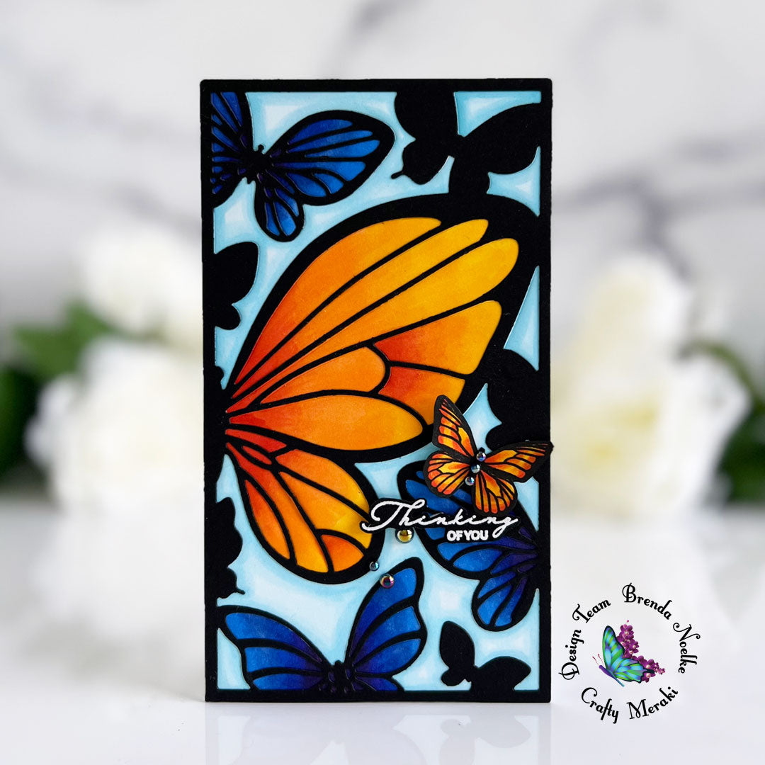 Thinking of You Butterfly Mini Slimline by Brenda