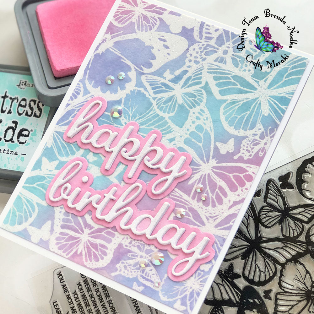 Happy Birthday - Fluttering Feathers by Brenda