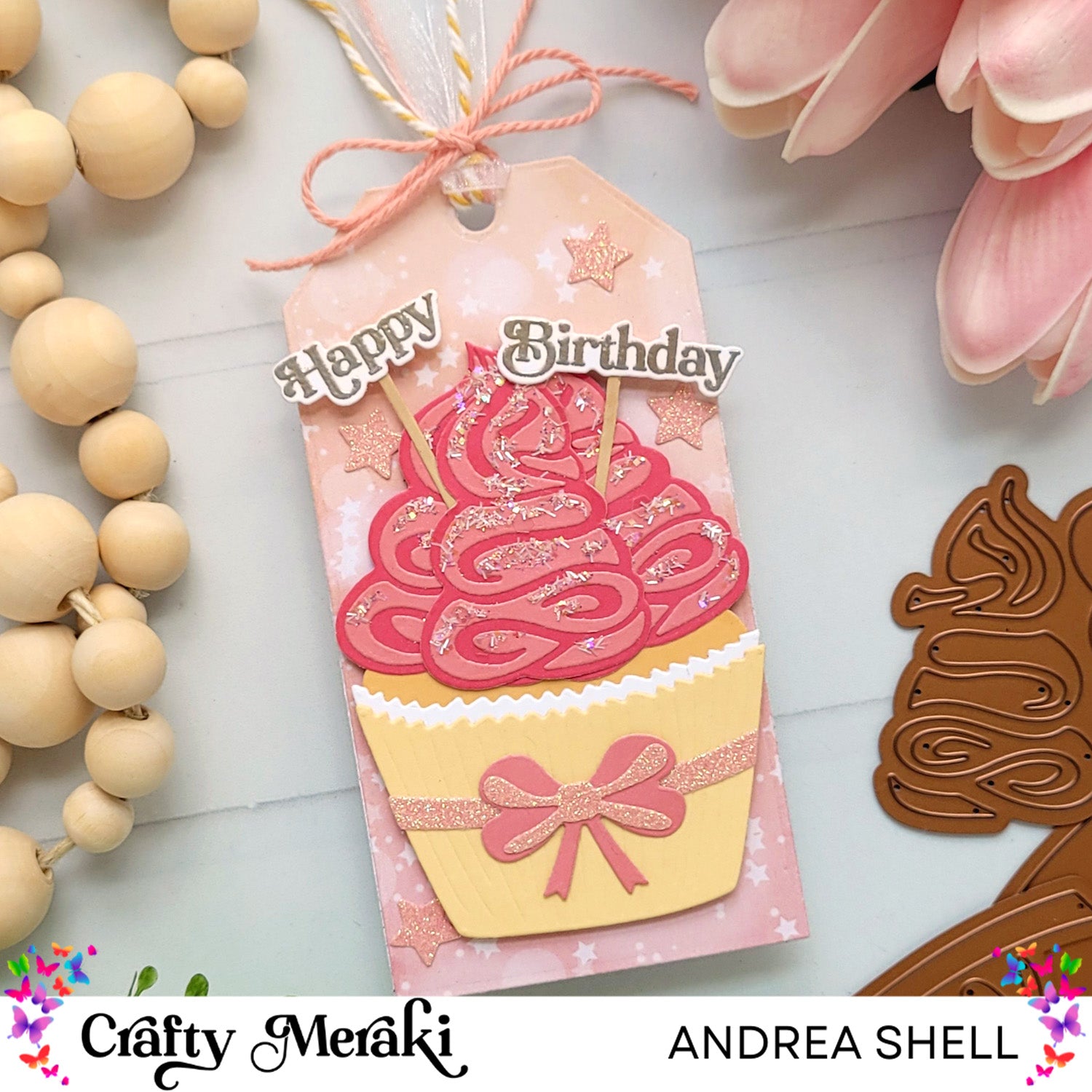 Sparkly Cupcake Tag