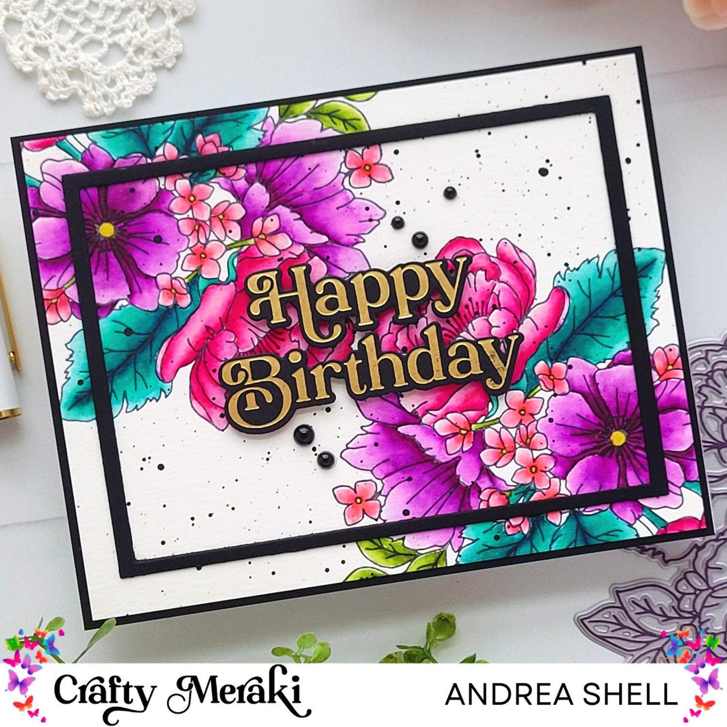 Watercoloring LetterPress Florals