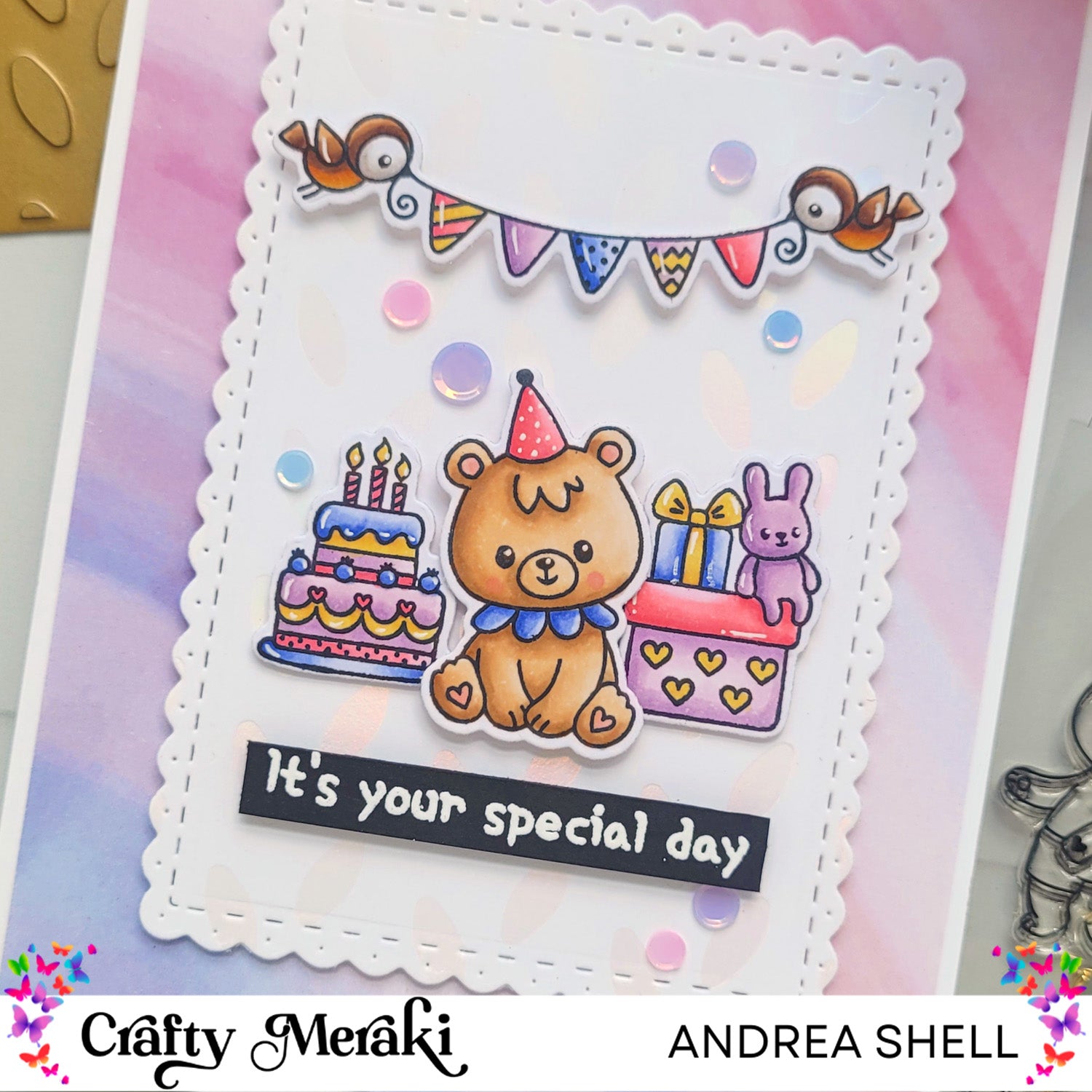 Pastel Birthday Card featuring Birthday Bears