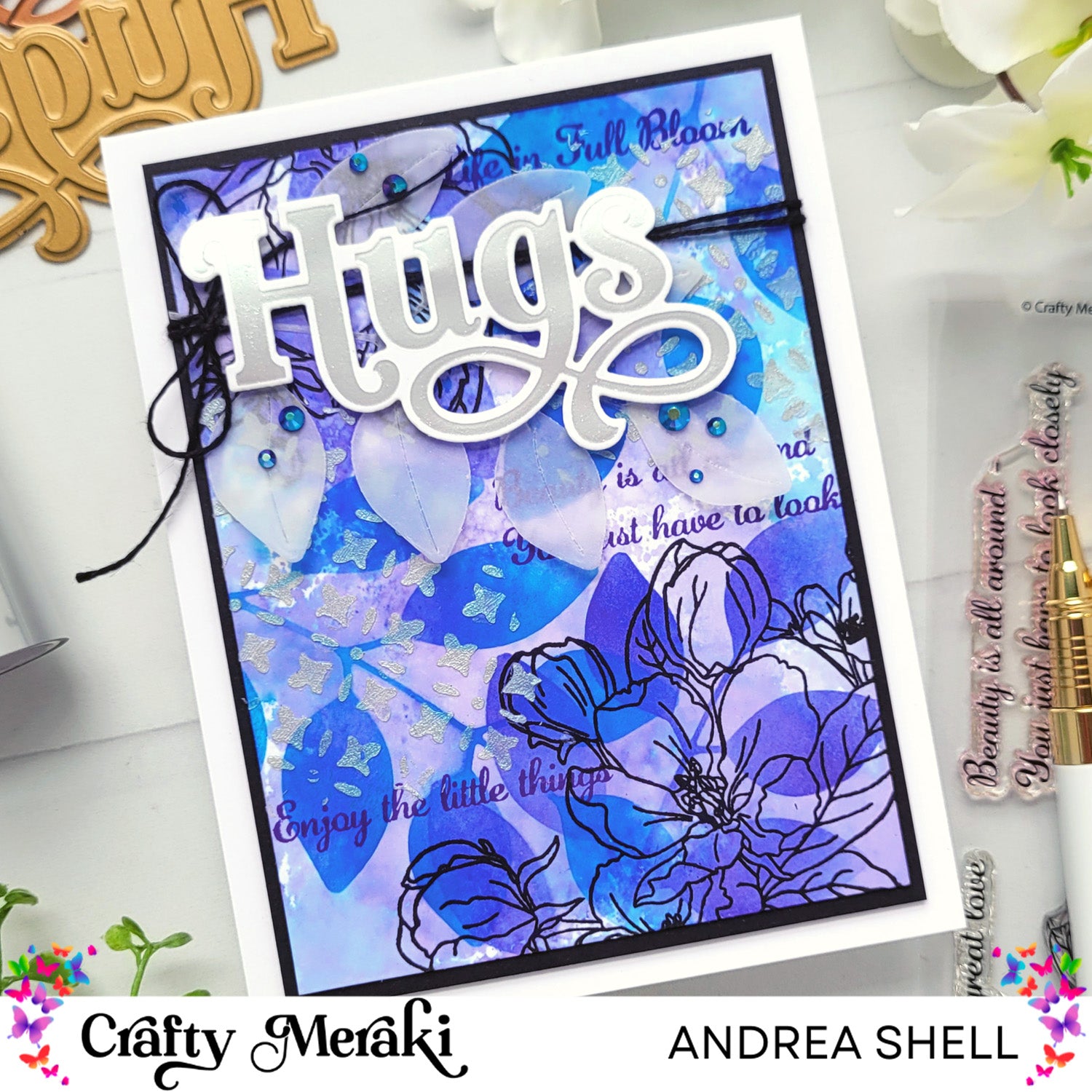 Mixed Media Card: Stencils from Dies