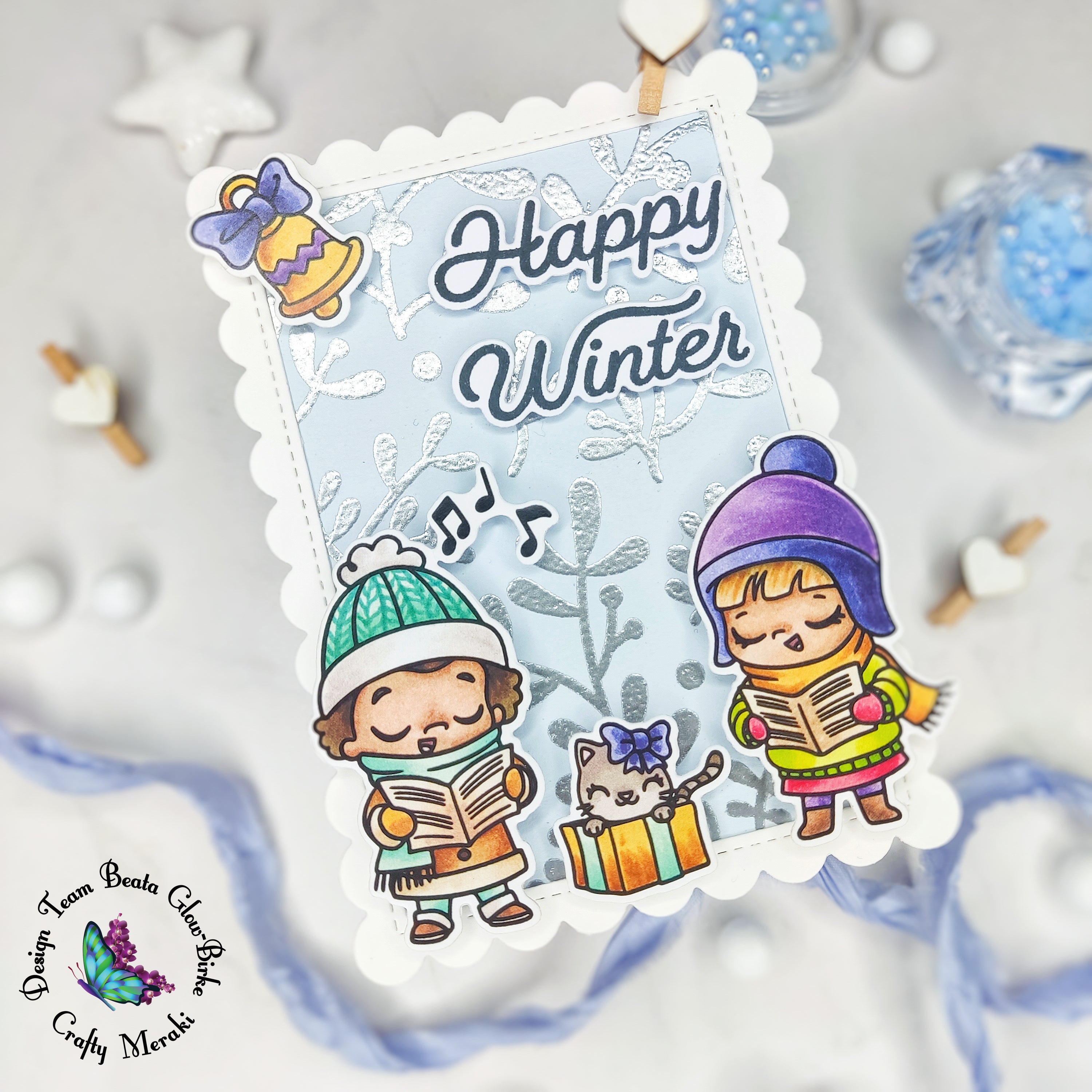 Frost embossing on a card