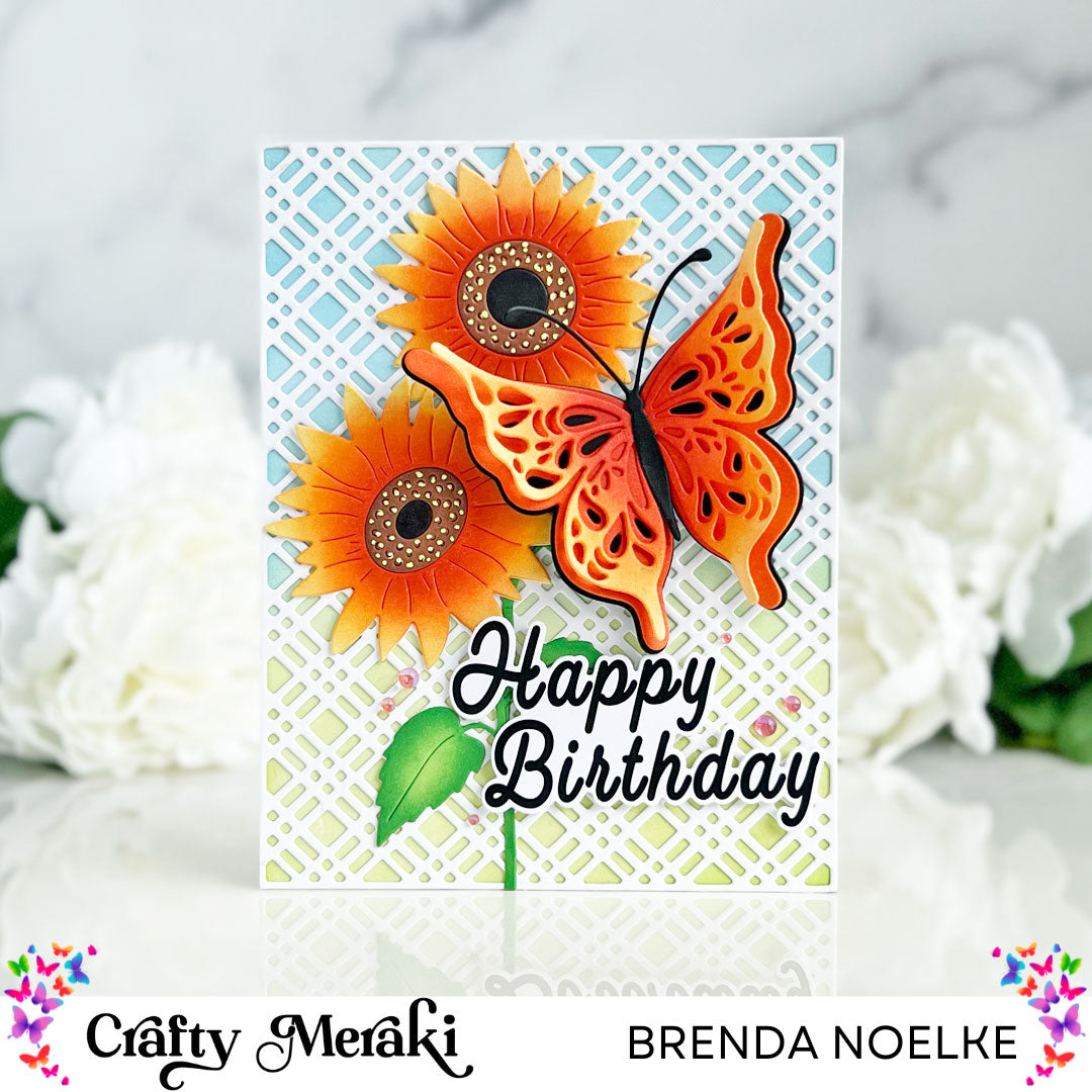 Butterfly & Sunflowers Fall Birthday Card