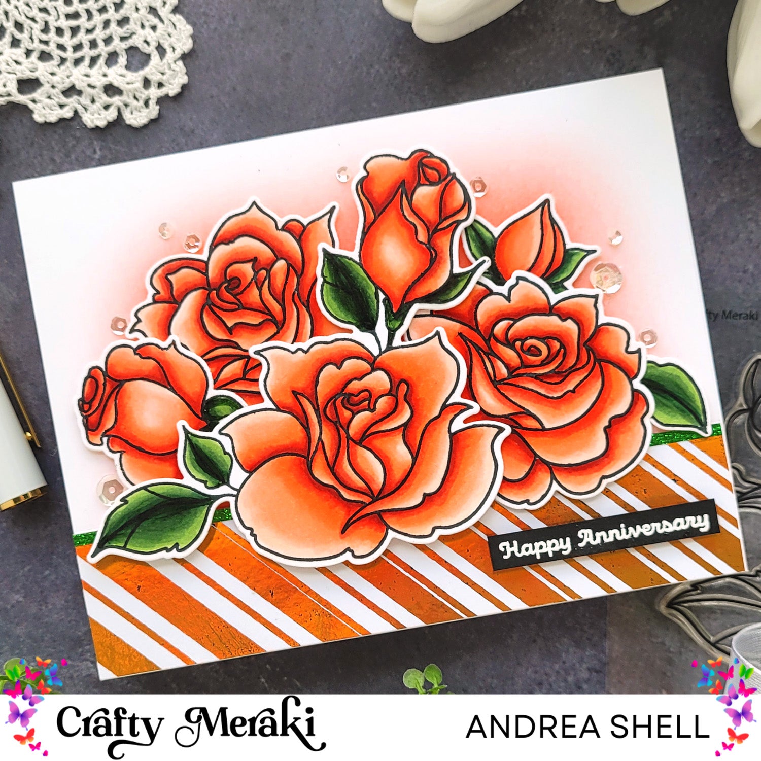 Orange Roses and Hot Foil