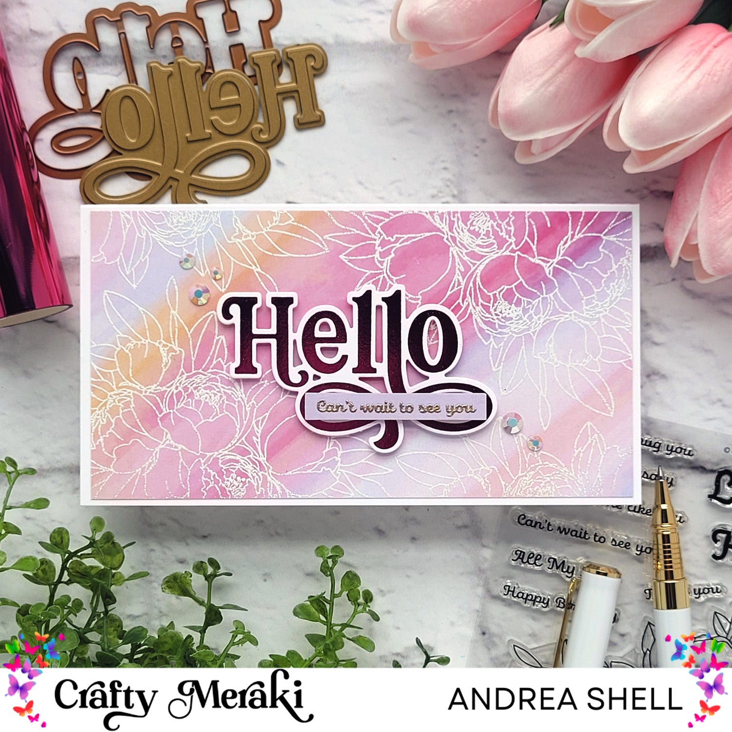 Embossed Florals on Patterned Paper