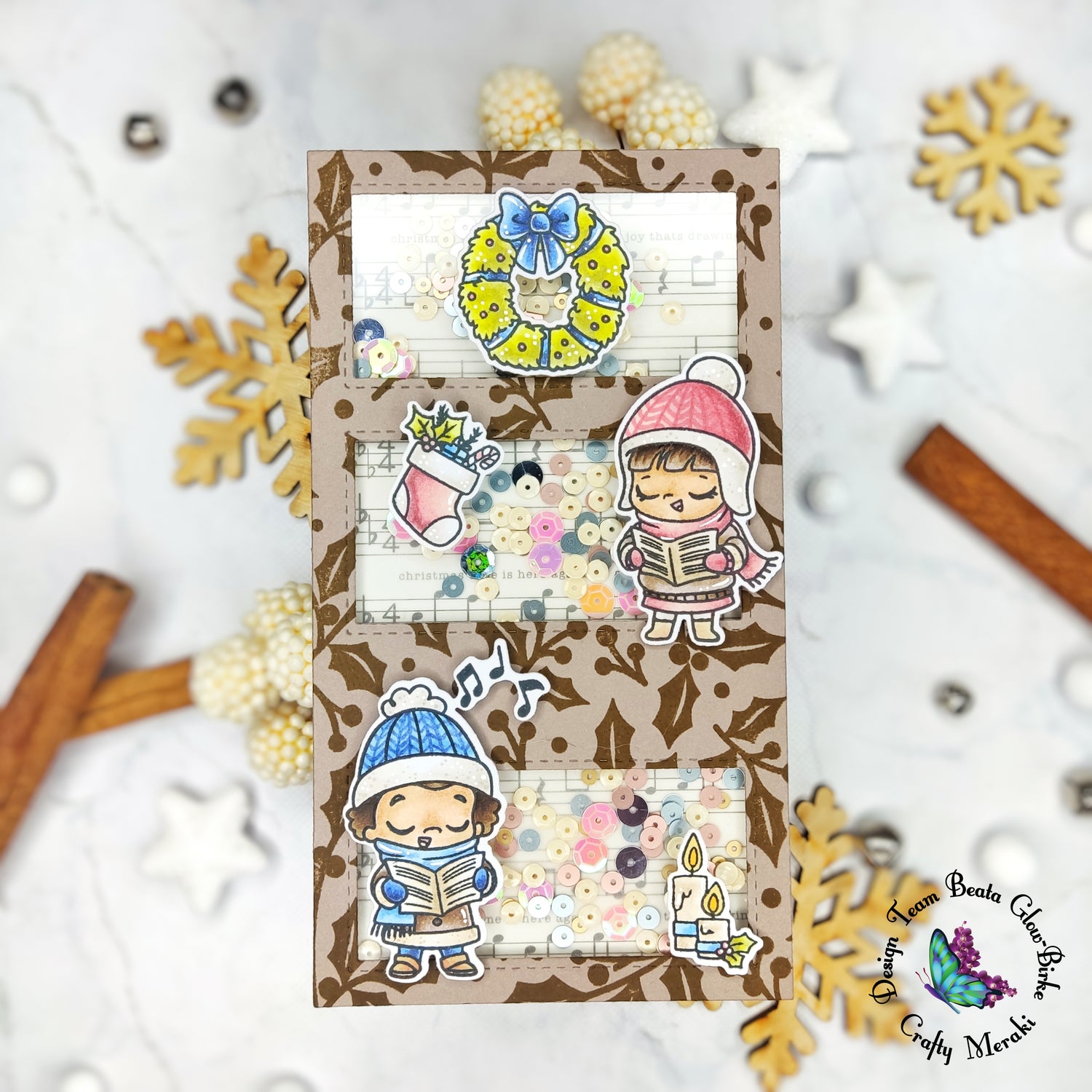 Christmas card with shaker