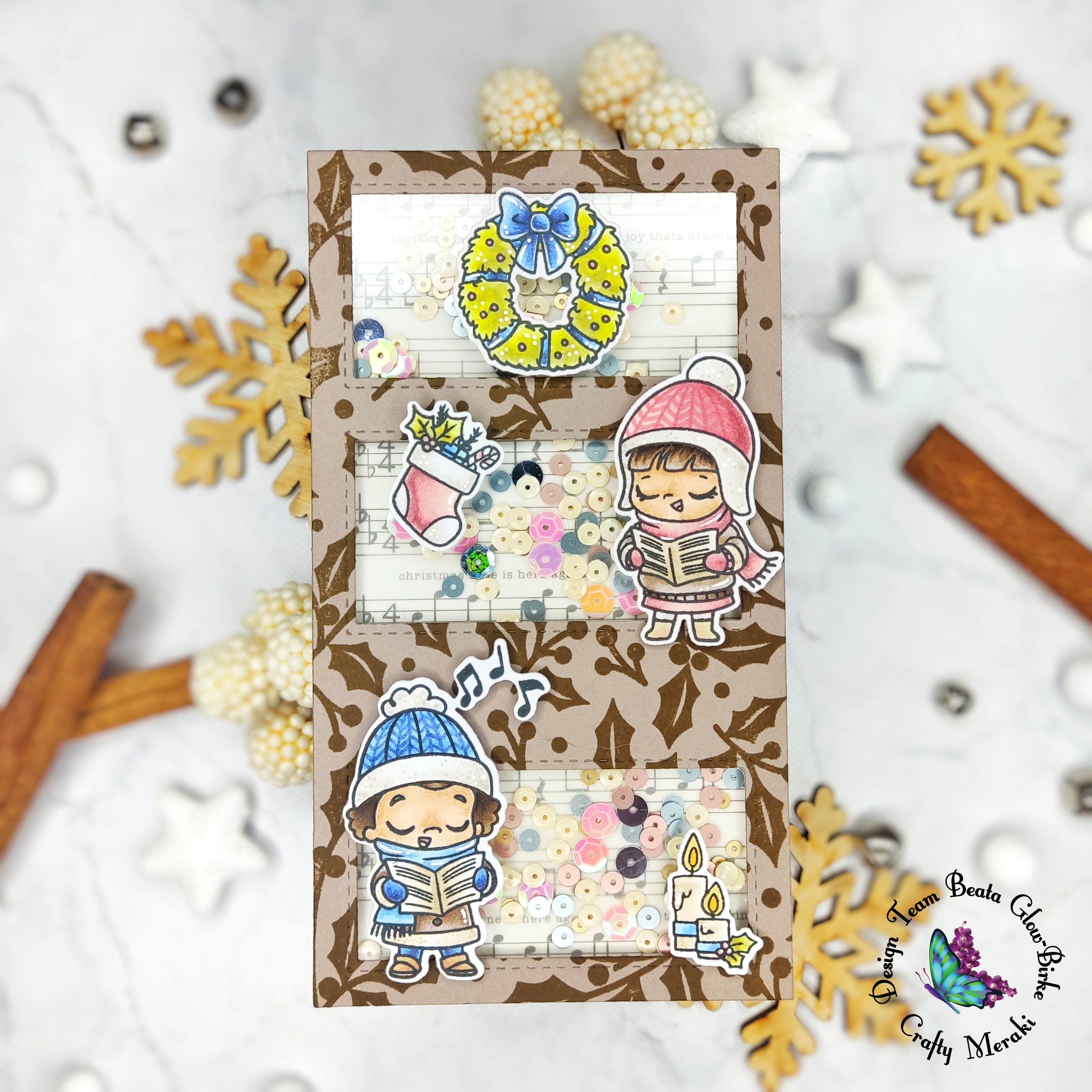 Christmas card with shaker