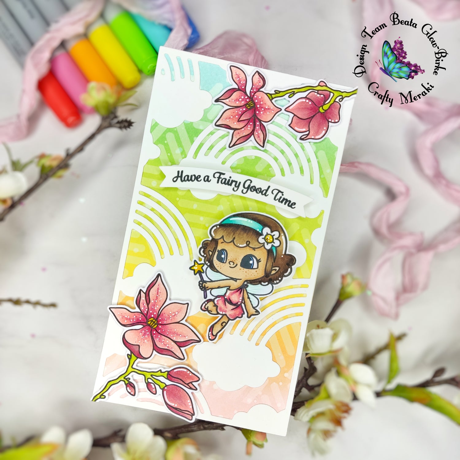 Magical background with Over the Rainbow Mini Slimline" Para-dies