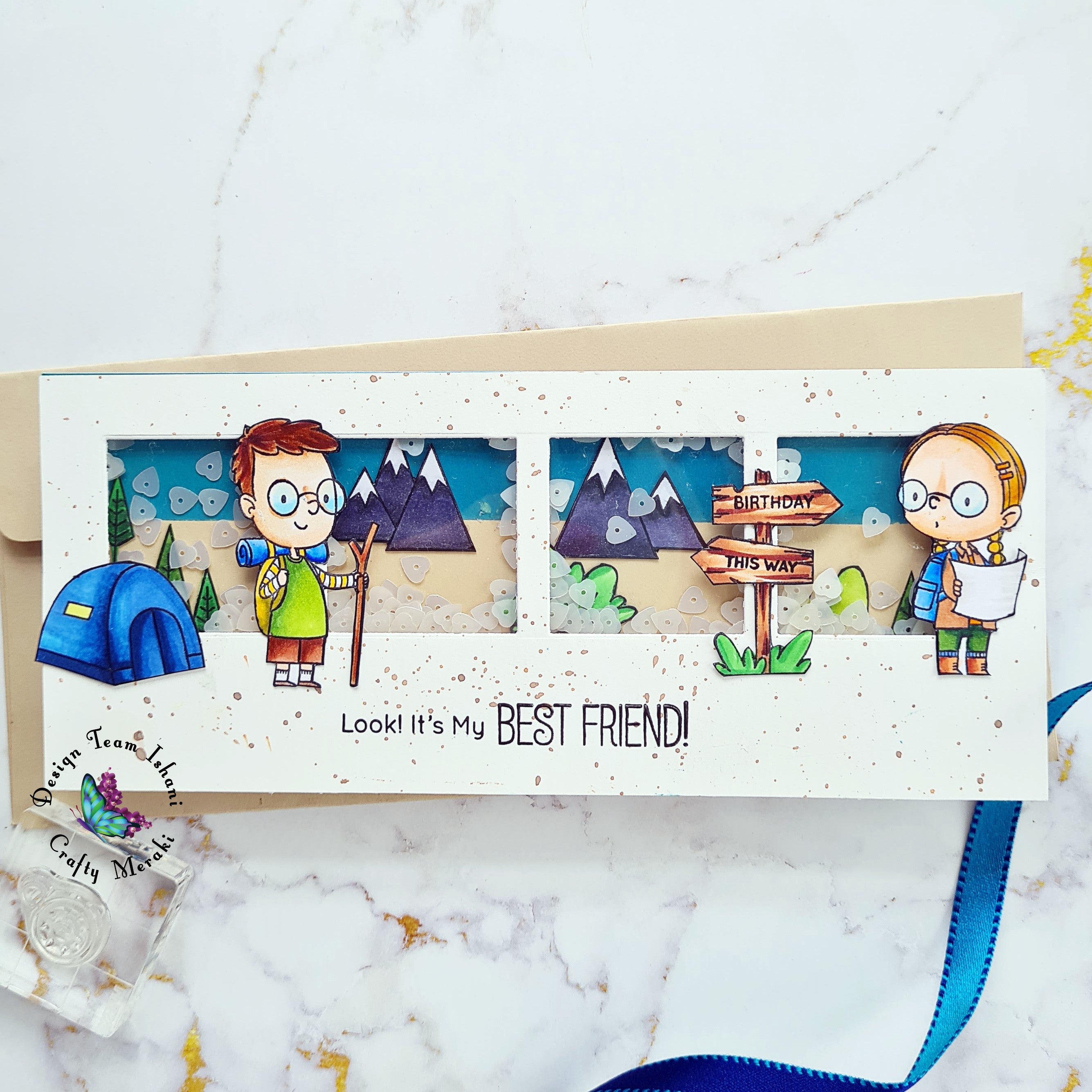Slimline Shaker card by Ishani