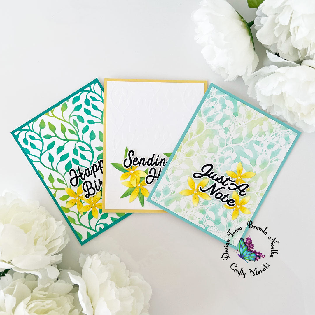 Green Garland Stencil 3 Ways by Brenda