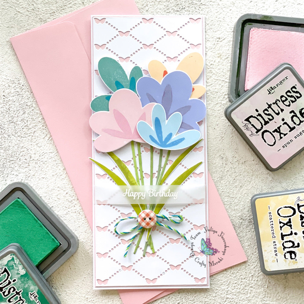 floral birthday card by Yuliya