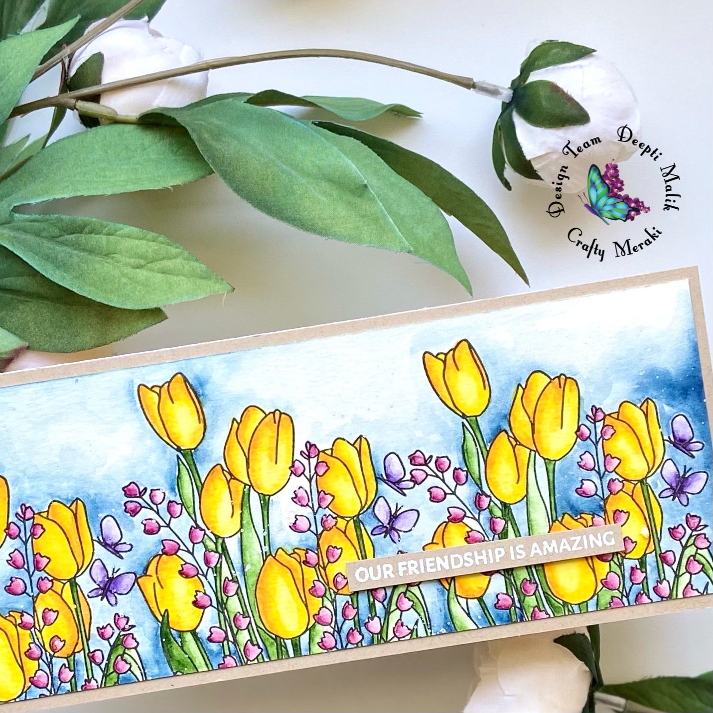 Our friendship is amazing- watercoloured card by Deepti