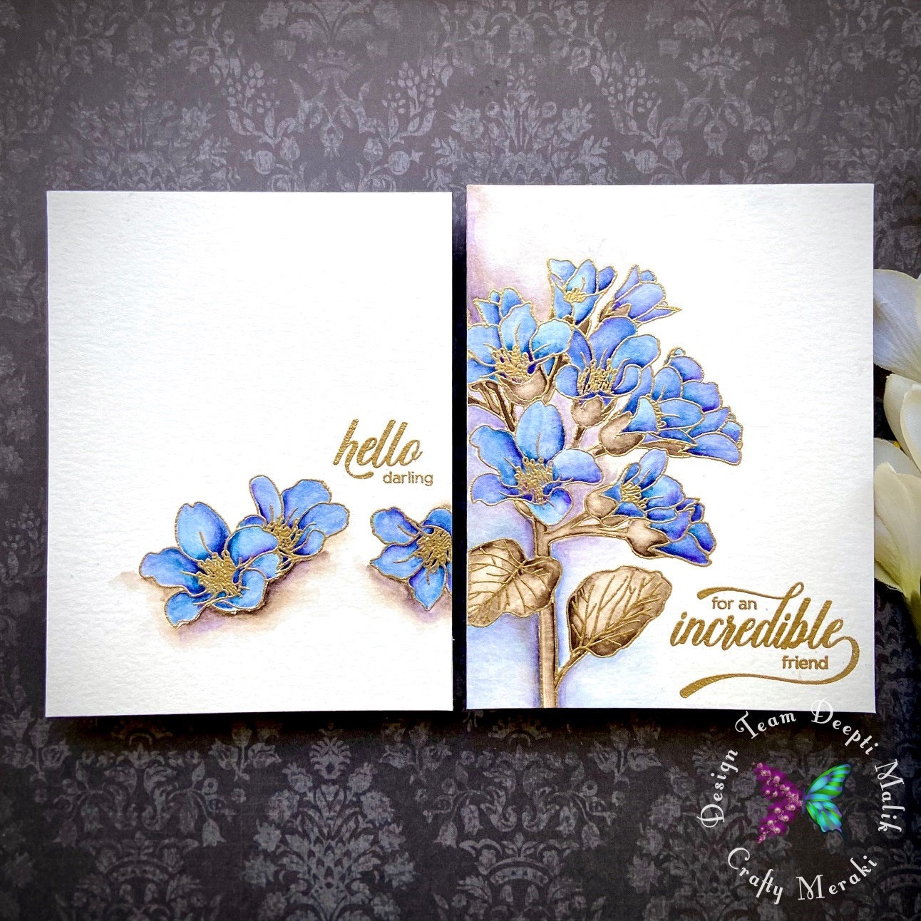 Gorgeous Watercolored Bergenias with Deepti