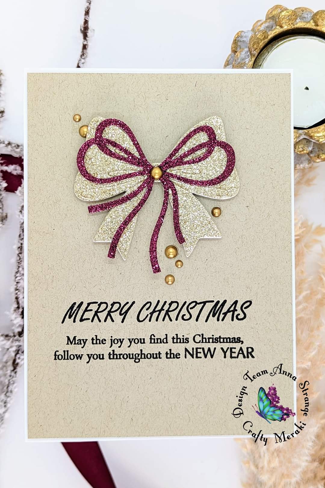 Take A Bow Christmas card by Anna