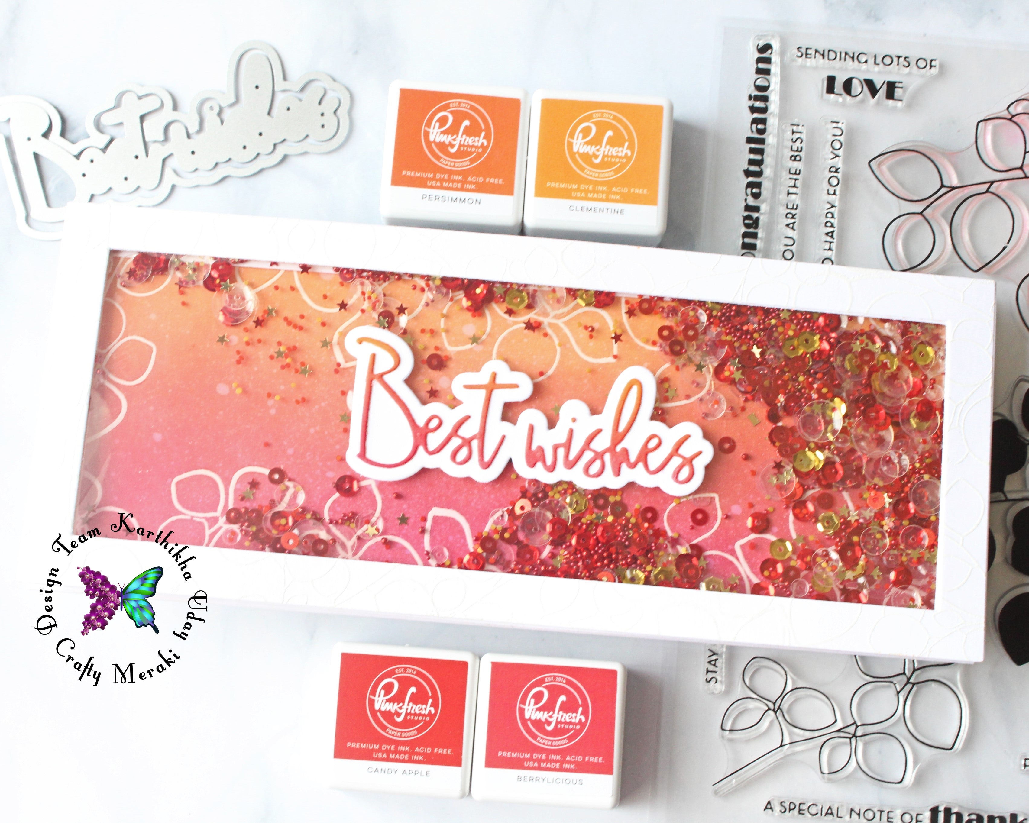 Trifold see-through shaker card with Karthikha WOW!