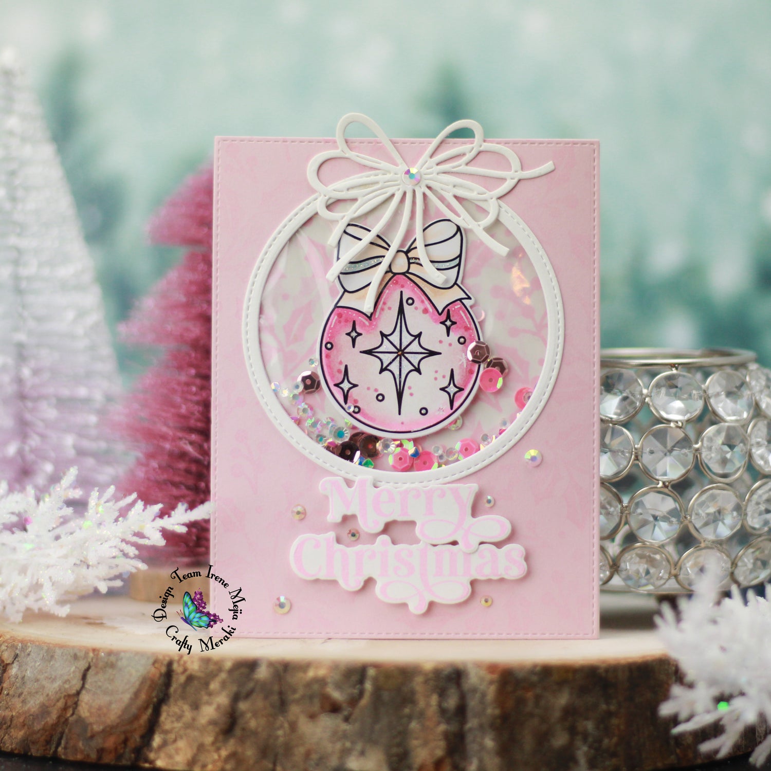 Pretty in Pink Shaker Card by Irene