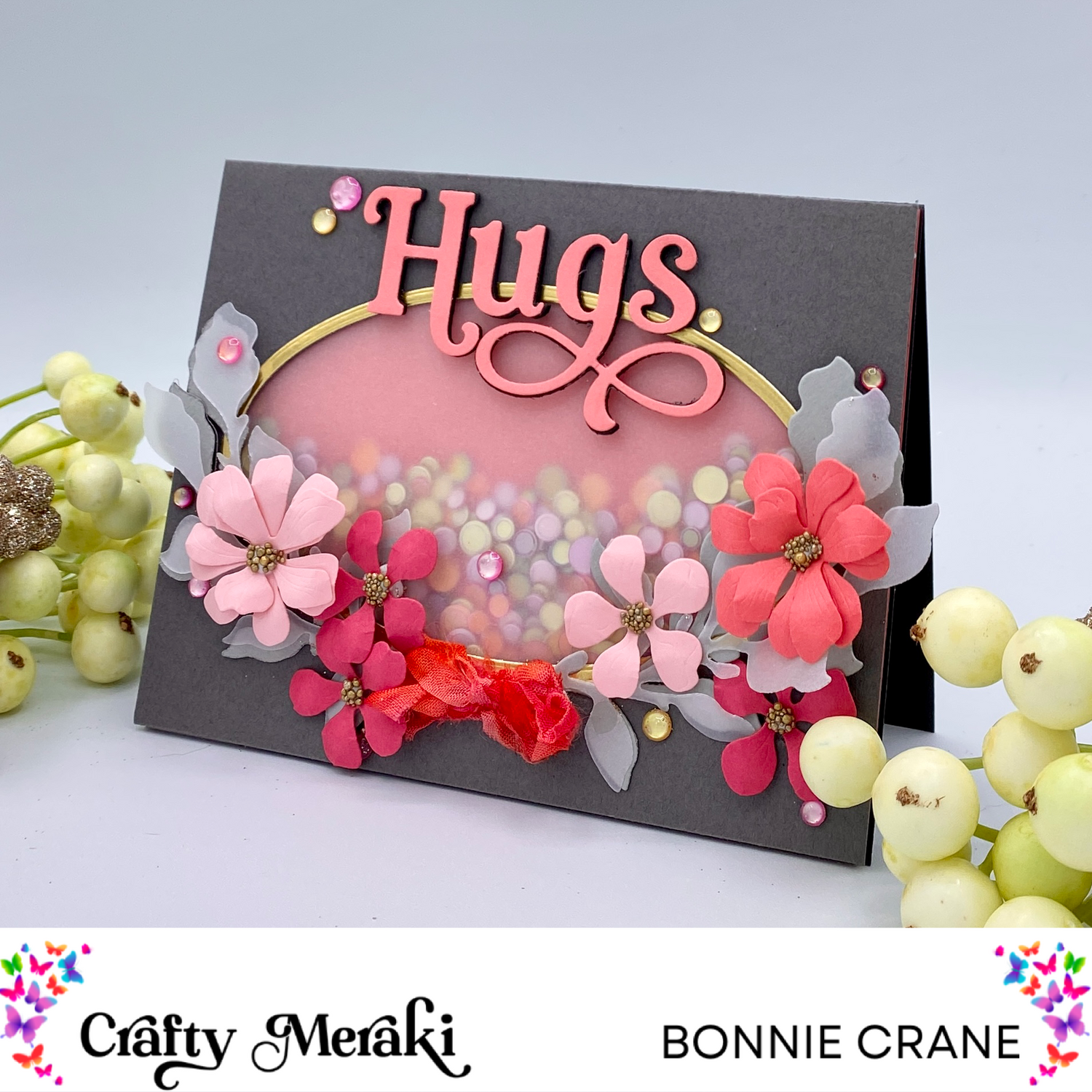 Vellum Shaker featuring Artisan Floral Dies Wreath