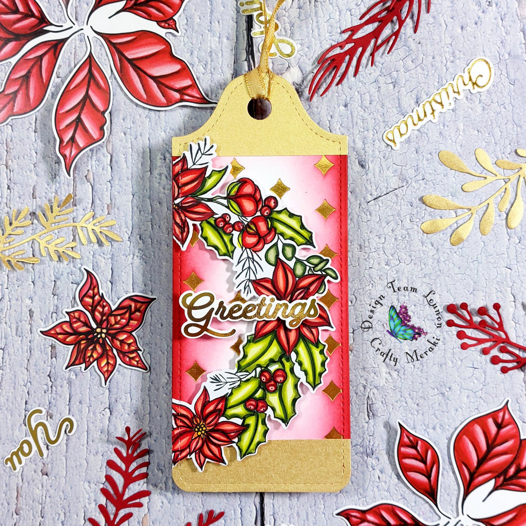 Foiled wreath tag