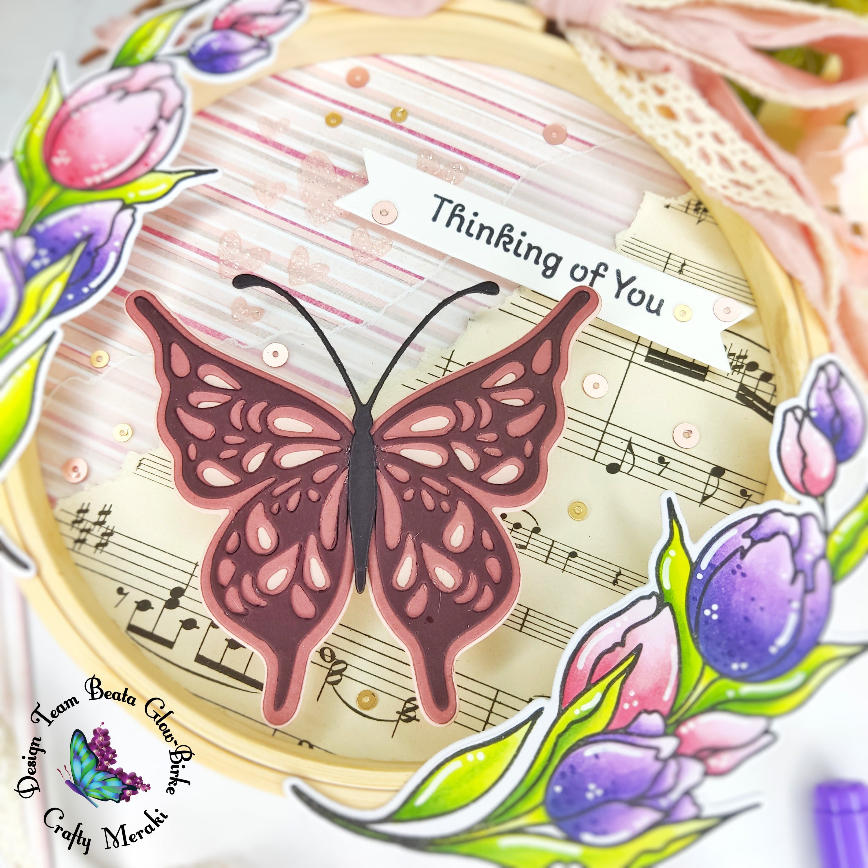 Romantic embroidery hoop