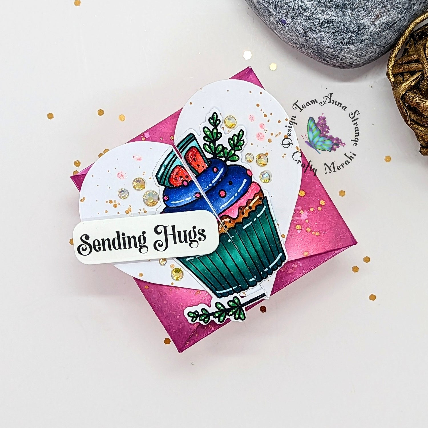 Treat box with 3D box die by Anna