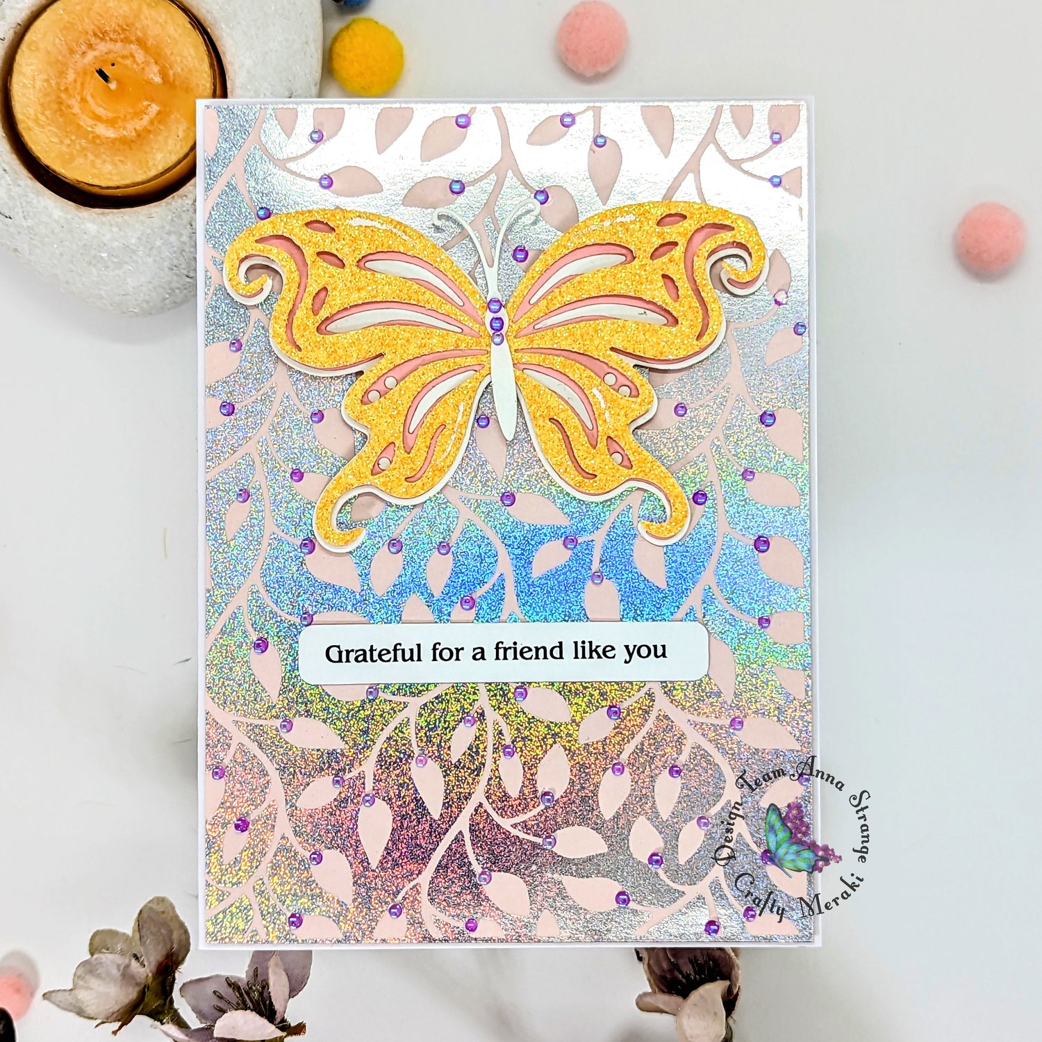 Reverse foiling with Green Garland hot foil plate by Anna