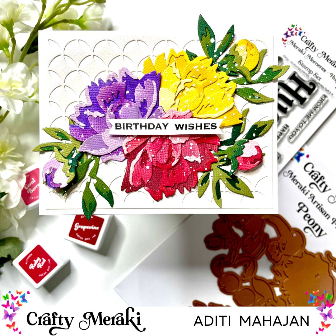 Peony Bouquet Spring Birthday Card