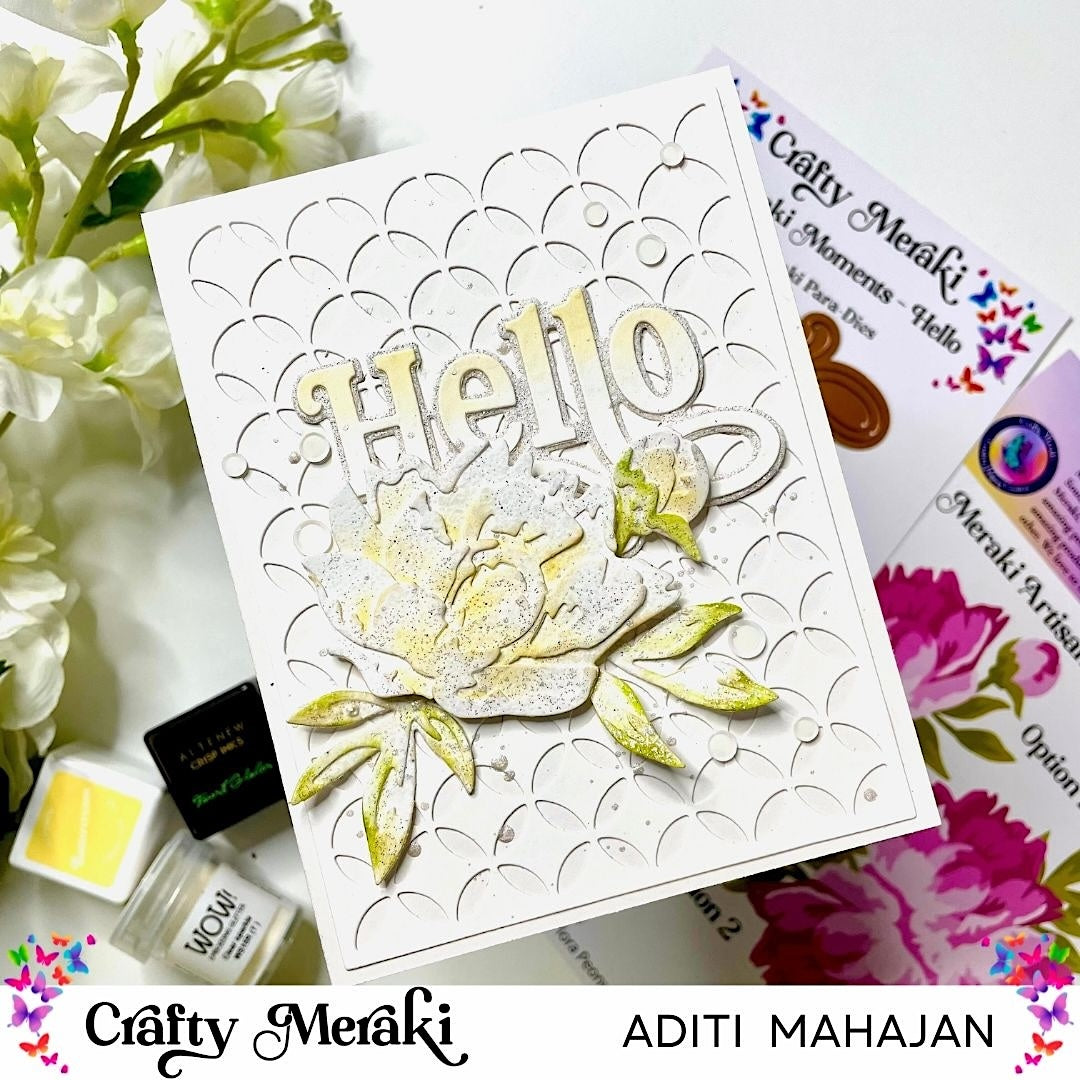 White on White elegance with Peony Artisan Flora DIe