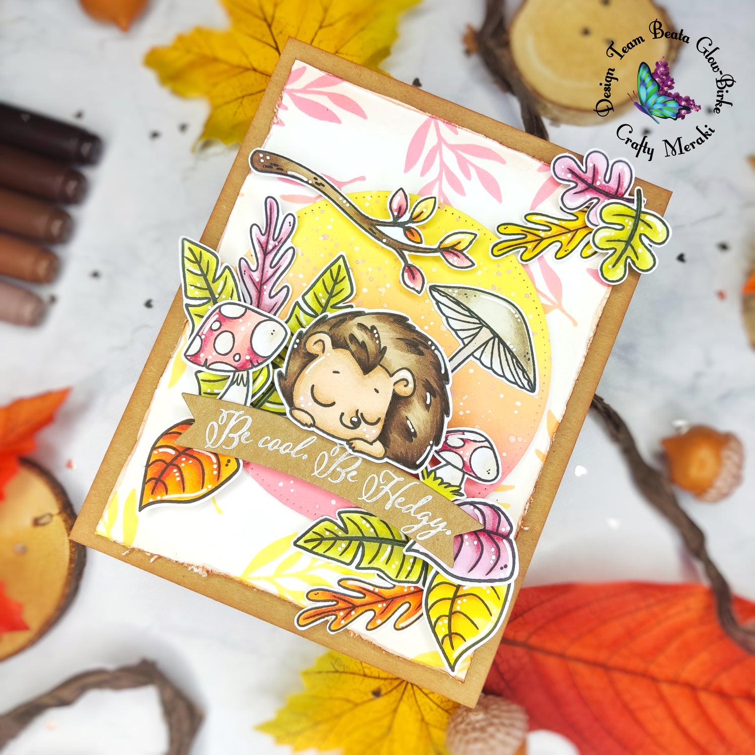 Foliage frenzy stencil in an autumn look