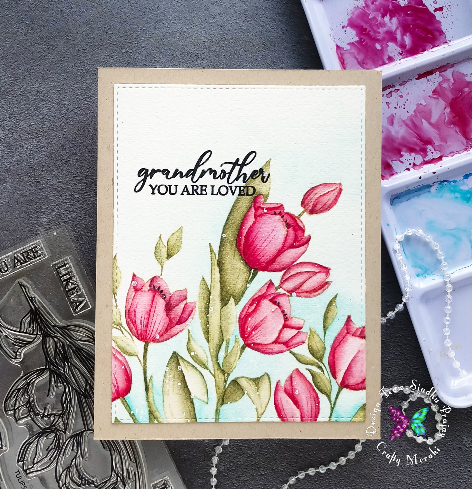 Gorgeous water colored Tulips with Sindhu