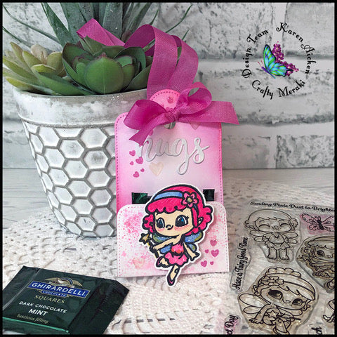 Treat holder using slimline tag die by Karen