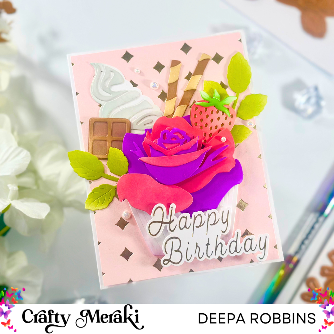 Mix & Match Your Die Sets | Floral Cupcake Birthday Cards