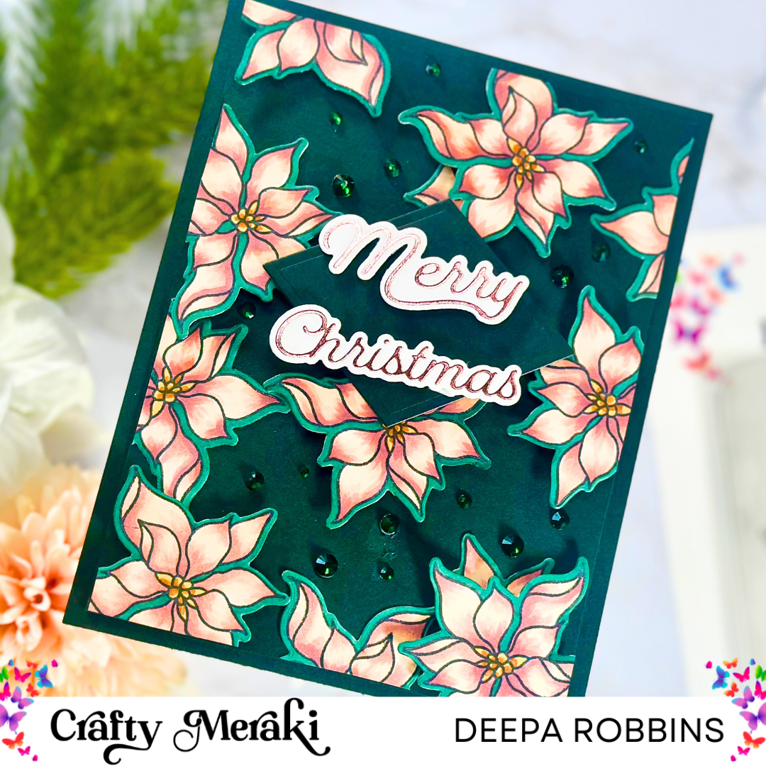 Repeated Pattern Background | Poinsettia Christmas Card