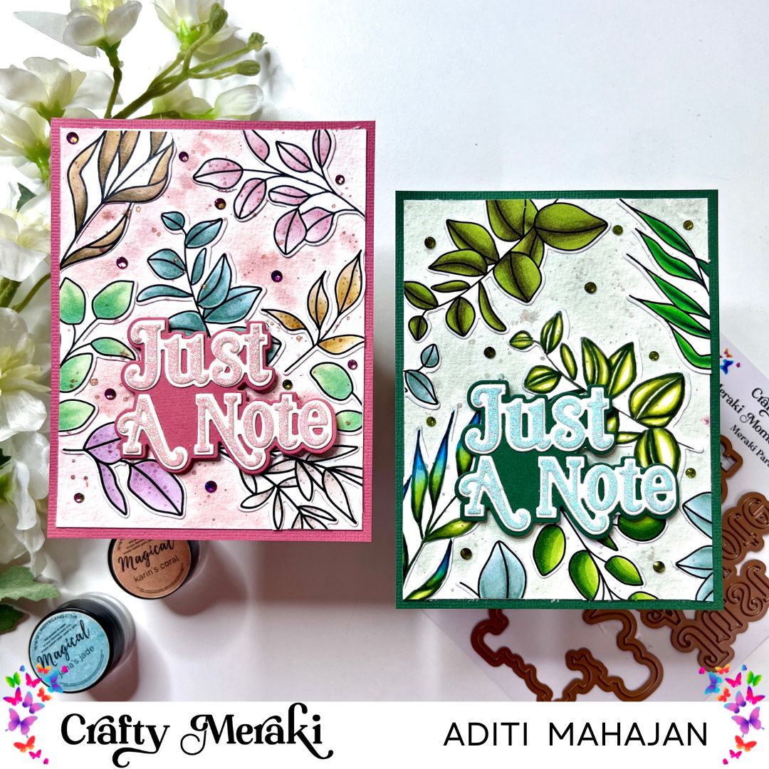 Spring Leaves Card | Pattern paper with EAP