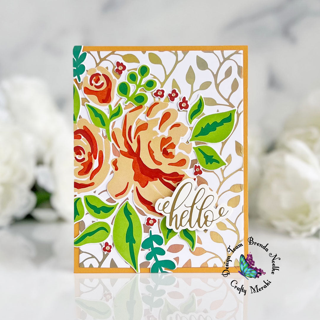 Hello by Brenda - Stencils & Hot Foil