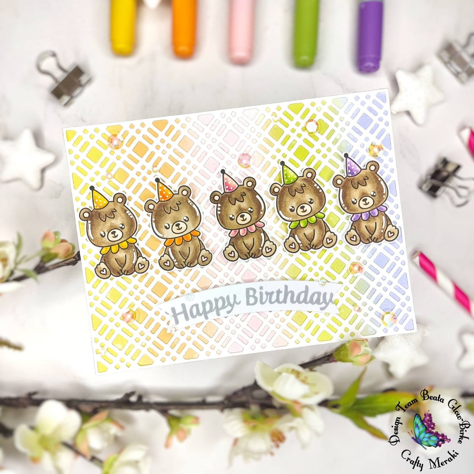 Rainbow birthday bears