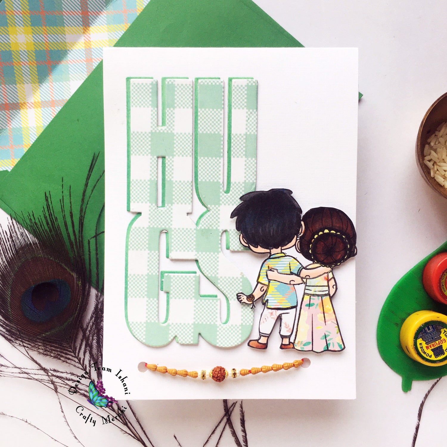 Rakhi Card using Happy Rakhi Stamp set by Craft Meraki, Rakshabandhan card, Card for brother