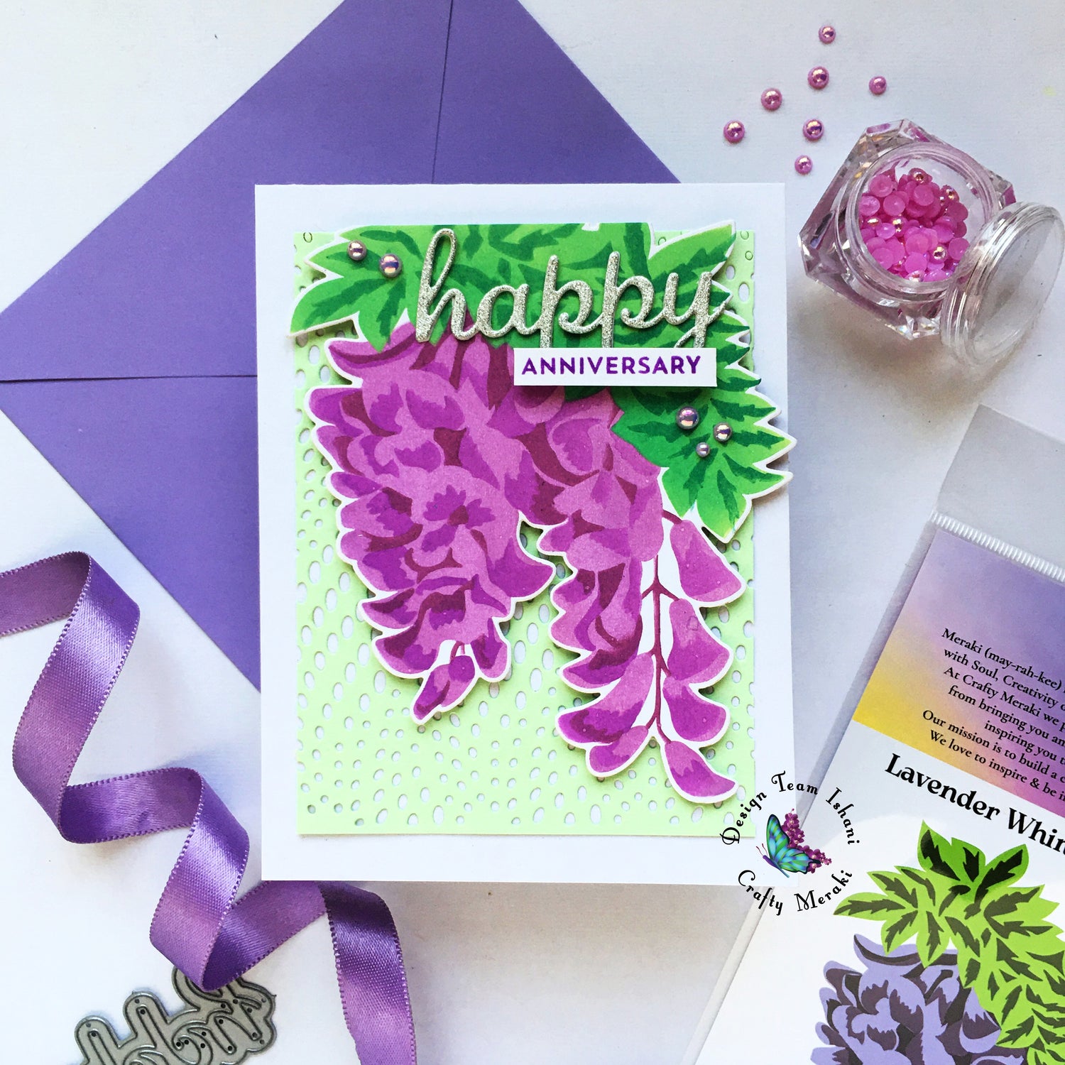 Wisteria Lane - Lavender Whimsy layering stencil by Ishani